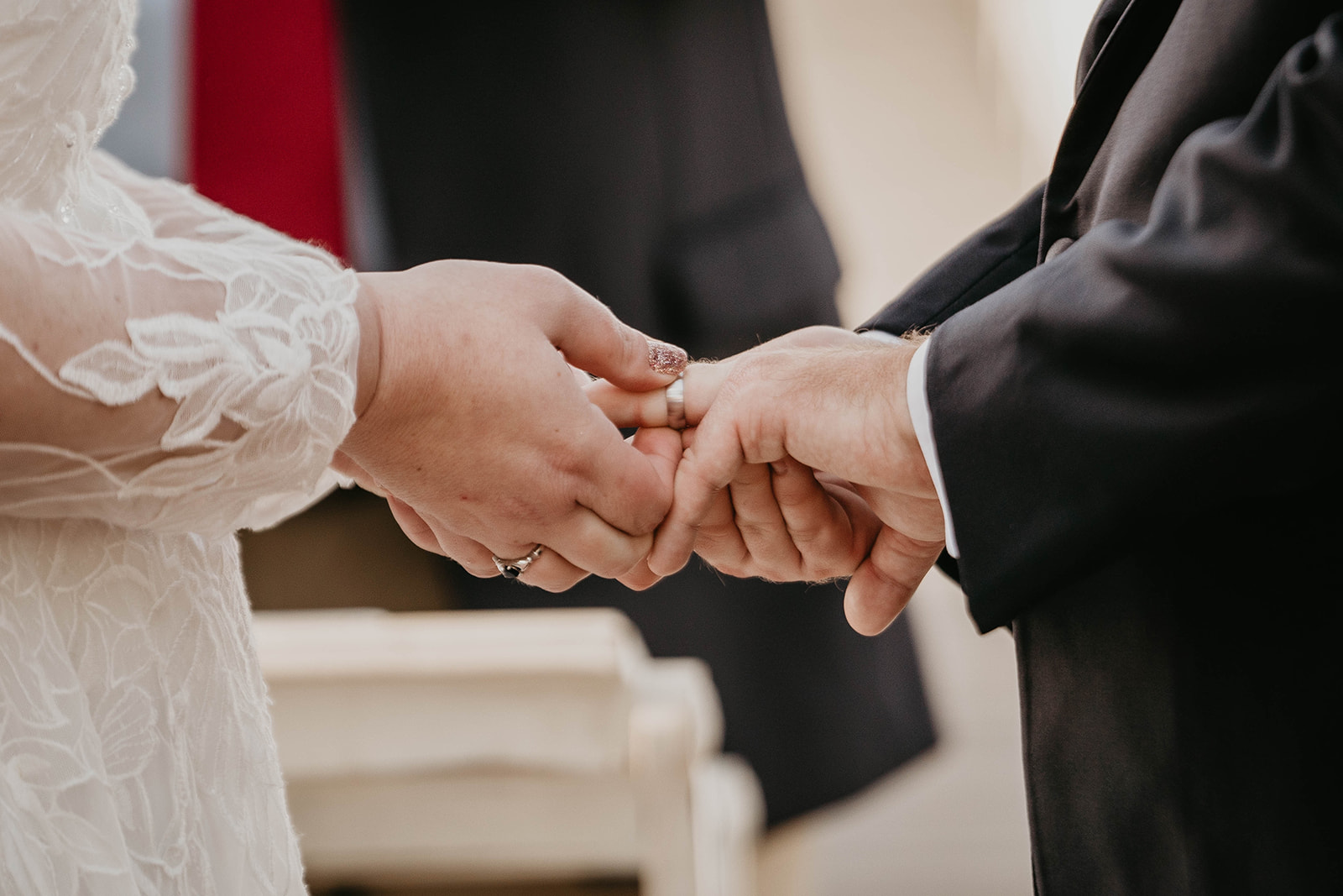 Exchanging of Rings during Wedding Ceremony