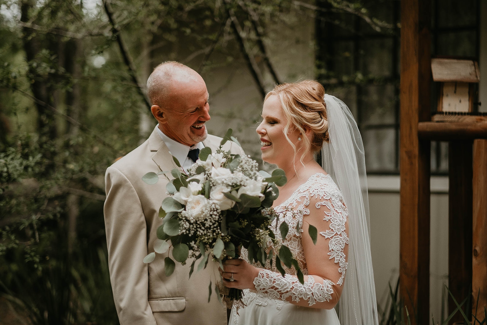 Rustic First Look Father Bride Wedding Photography