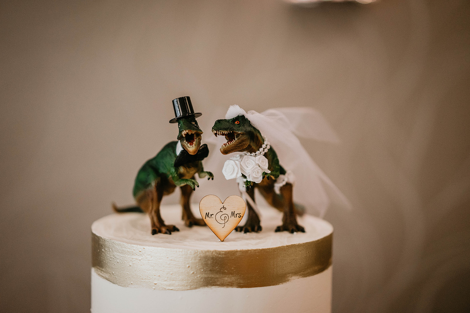 Classic Ballroom Wedding Reception Photography Dinosaur Cake