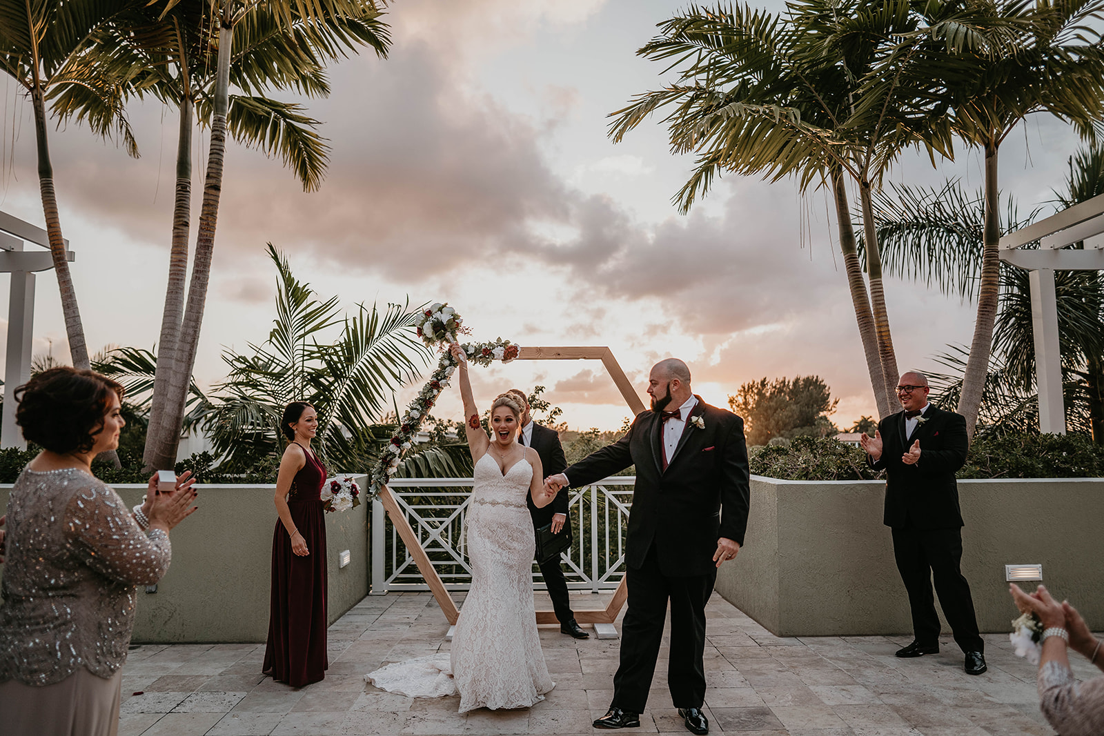 South Florida Greenery Wedding Ceremony Photography