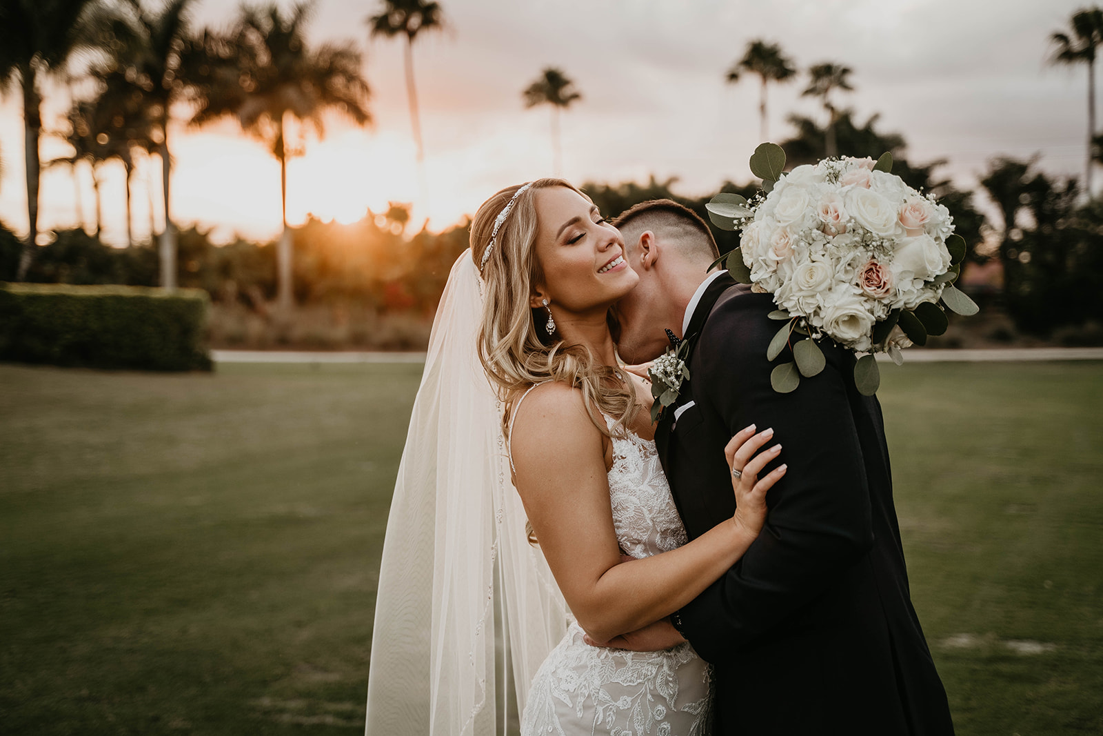 West Palm Beach Florida Bride and Groom Golf Course Wedding Portrait Photography