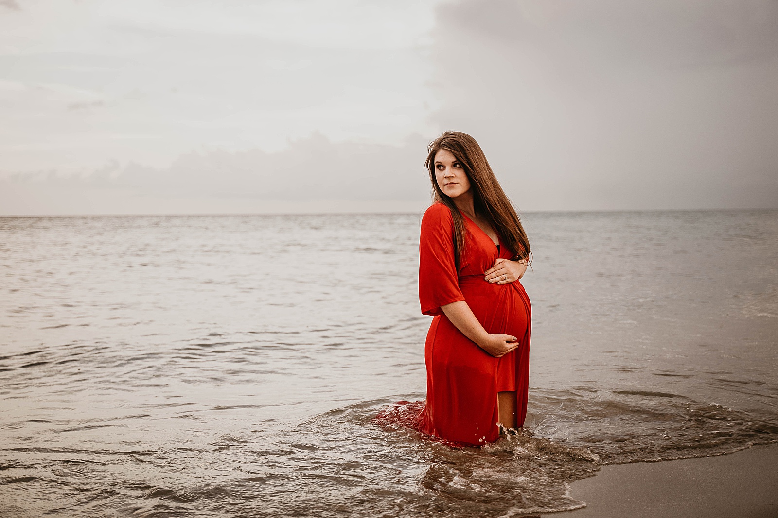 Empowering Palm Beach Ocean Maternity Session captured by South Florida Lifestyle Photographer, Krystal Capone Photography