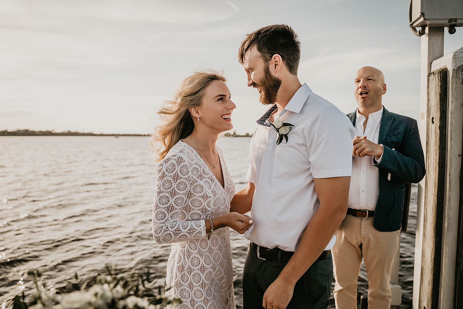 South Florida Waterfront Elopement ceremony captured by South Florida Elopement Photographer, Krystal Capone Photography