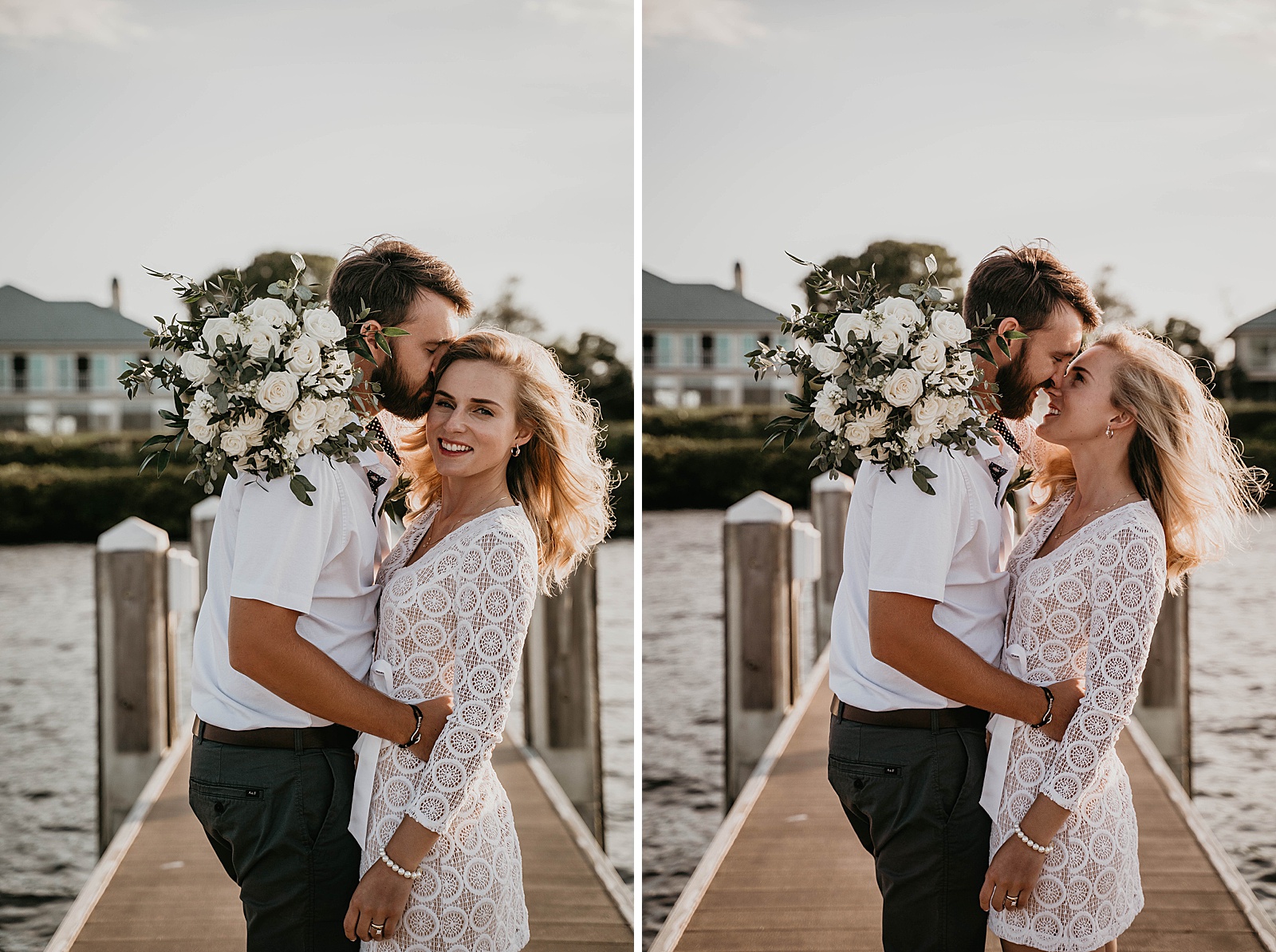 South Florida Waterfront Elopement bride and groom portrait captured by South Florida Elopement Photographer, Krystal Capone Photography
