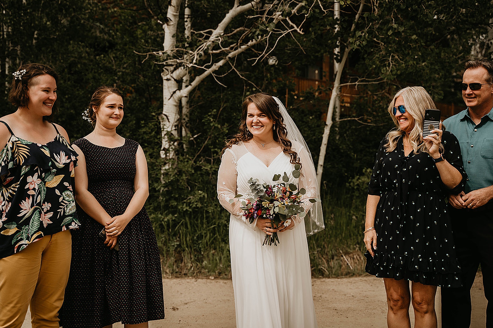 Rustic Colorado Elopement Ceremony Bride Walking In by Krystal Capone Photography