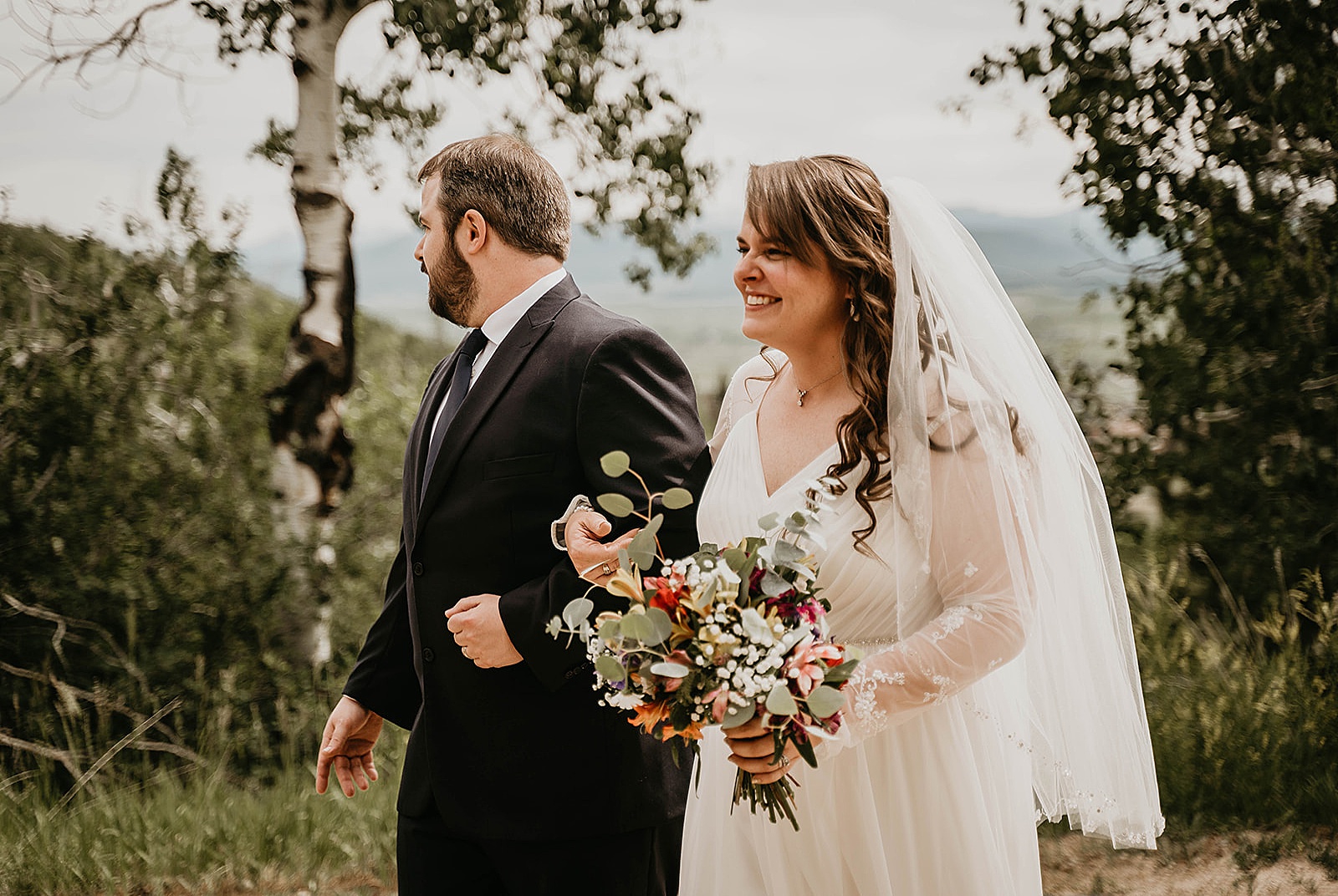 Rustic Colorado Elopement Ceremony Just Married by Krystal Capone Photography