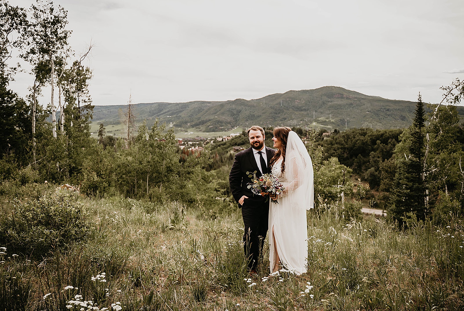 Rustic Colorado Elopement Bride and Groom Portraits by Krystal Capone Photography