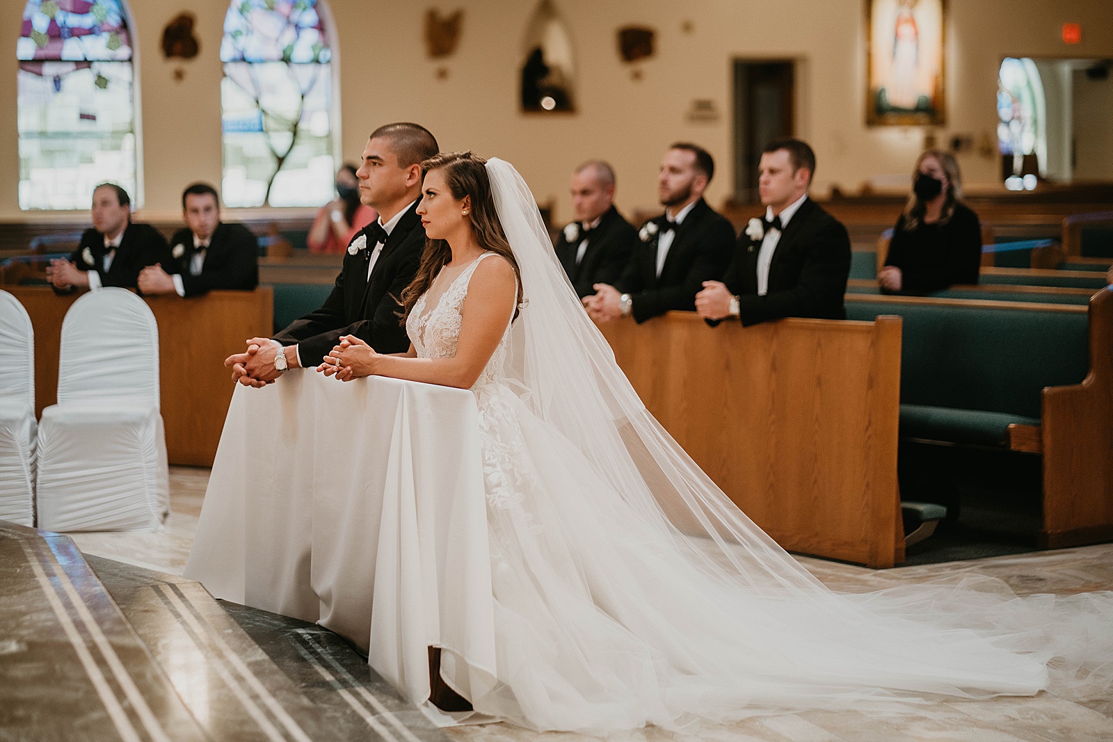 Romantic Church Wedding During COVID-19 captured by West Palm Beach Wedding Photographer, Krystal Capone Photography