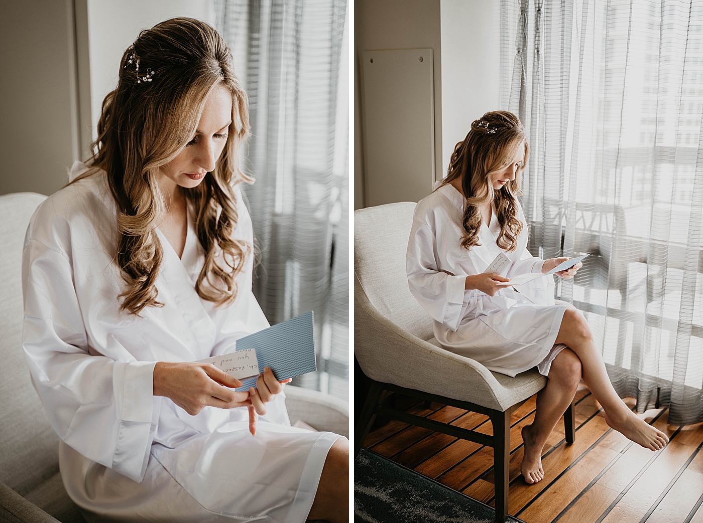 Bride reading letter from Groom Waterstone Resort and Marina Wedding captured by South Florida Wedding Photographer Krystal Capone Photography