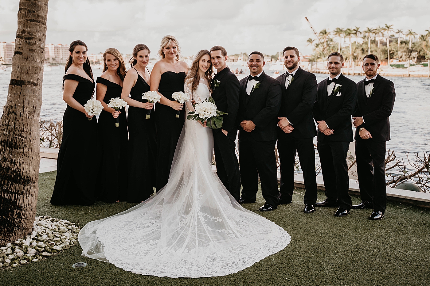 Bridal Party portrait Waterstone Resort and Marina Wedding captured by South Florida Wedding Photographer Krystal Capone Photography