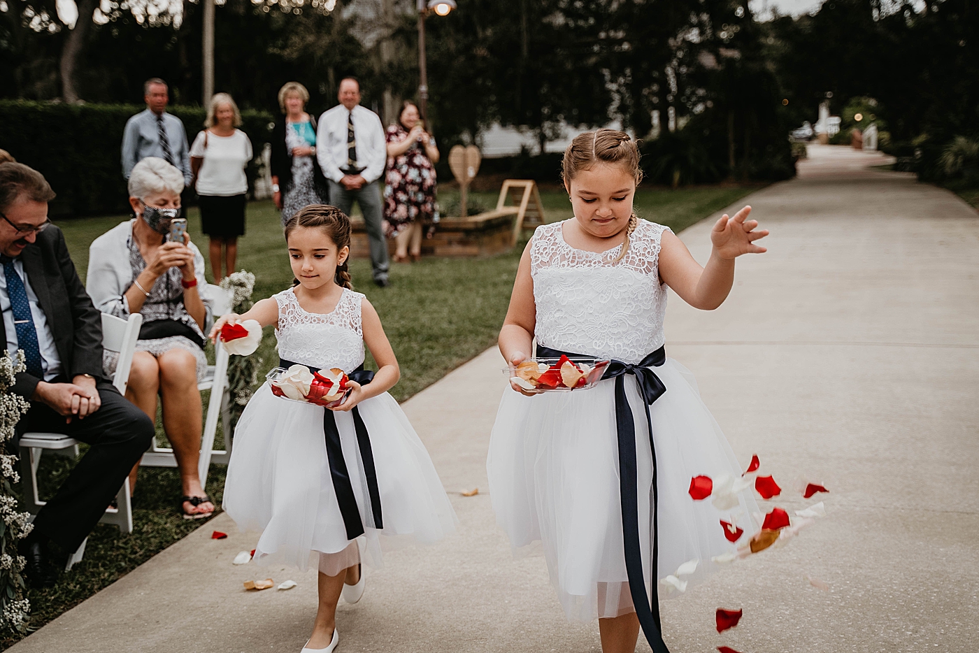 Flower girls at Ceremony The Estate on the Halifax Wedding Photography captured by South Florida Wedding Photographer Krystal Capone Photography 
