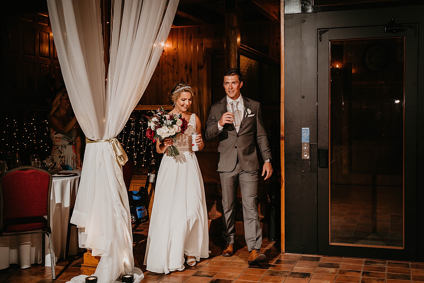 bride and Groom having a drink The Estate on the Halifax Wedding Photography captured by South Florida Wedding Photographer Krystal Capone Photography 