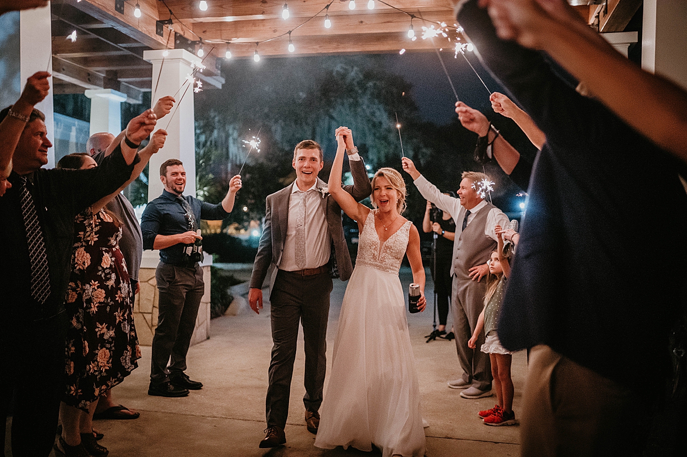 Bride and Groom Sparkler exit The Estate on the Halifax Wedding Photography captured by South Florida Wedding Photographer Krystal Capone Photography 