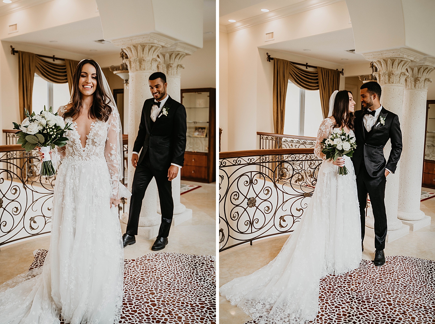 Bride and Groom portraits Intimate Home Wedding captured by South Florida Wedding Photographer Krystal Capone Photography