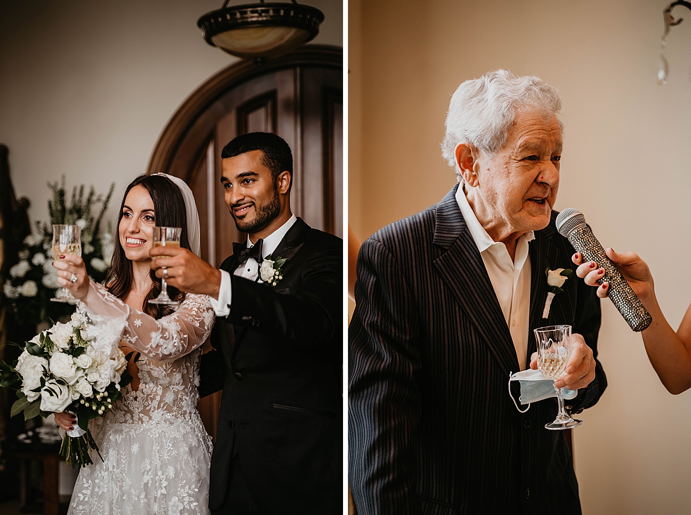 Cheers and family Intimate Home Wedding captured by South Florida Wedding Photographer Krystal Capone Photography