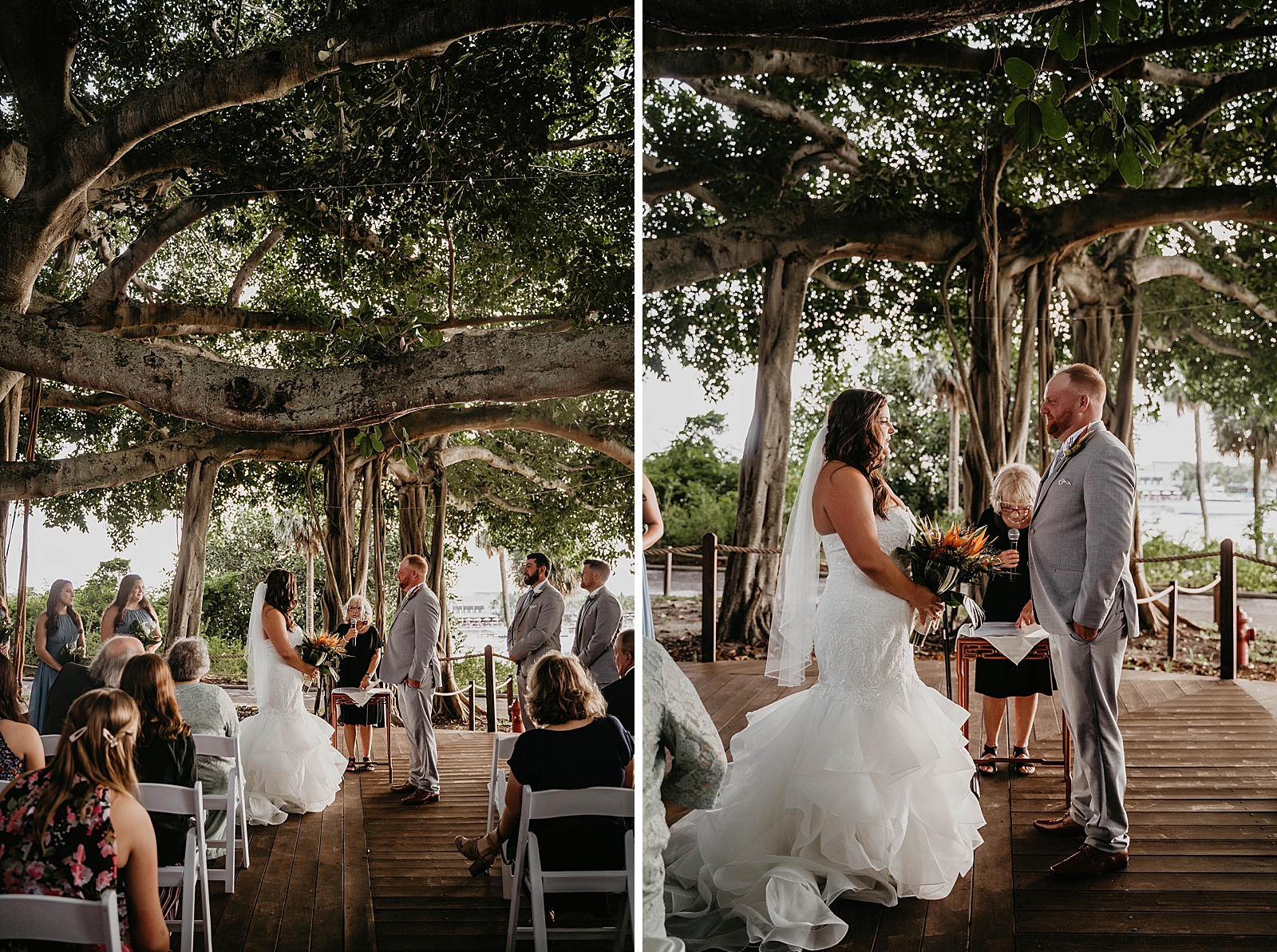 Bride and Groom exchanging vows for Ceremony Jupiter Lighthouse Wedding Photography captured by South Florida Wedding Photographer Krystal Capone Photography