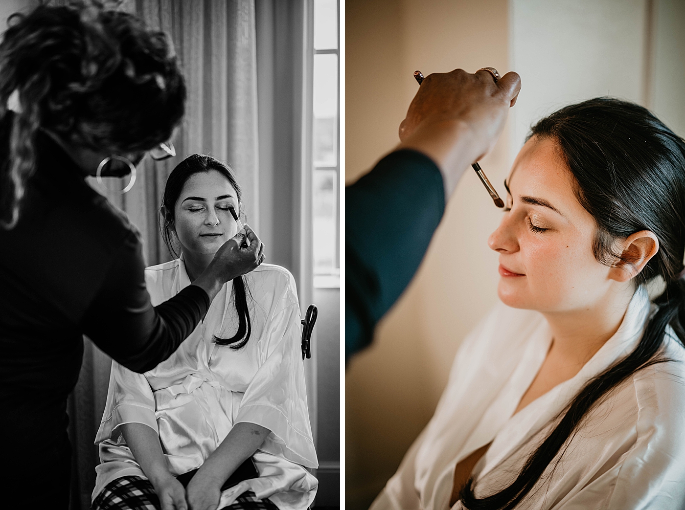 Getting Ready Bride getting makeup done Lavan Venue Wedding Photography captured by South Florida Wedding Photographer Krystal Capone Photography