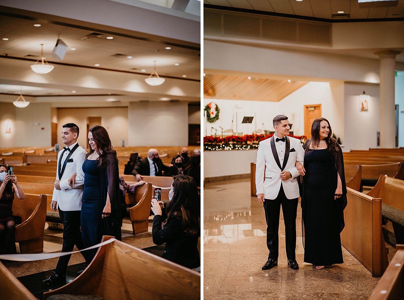 Groom entering Ceremony with Mother Lavan Venue Wedding Photography captured by South Florida Wedding Photographer Krystal Capone Photography