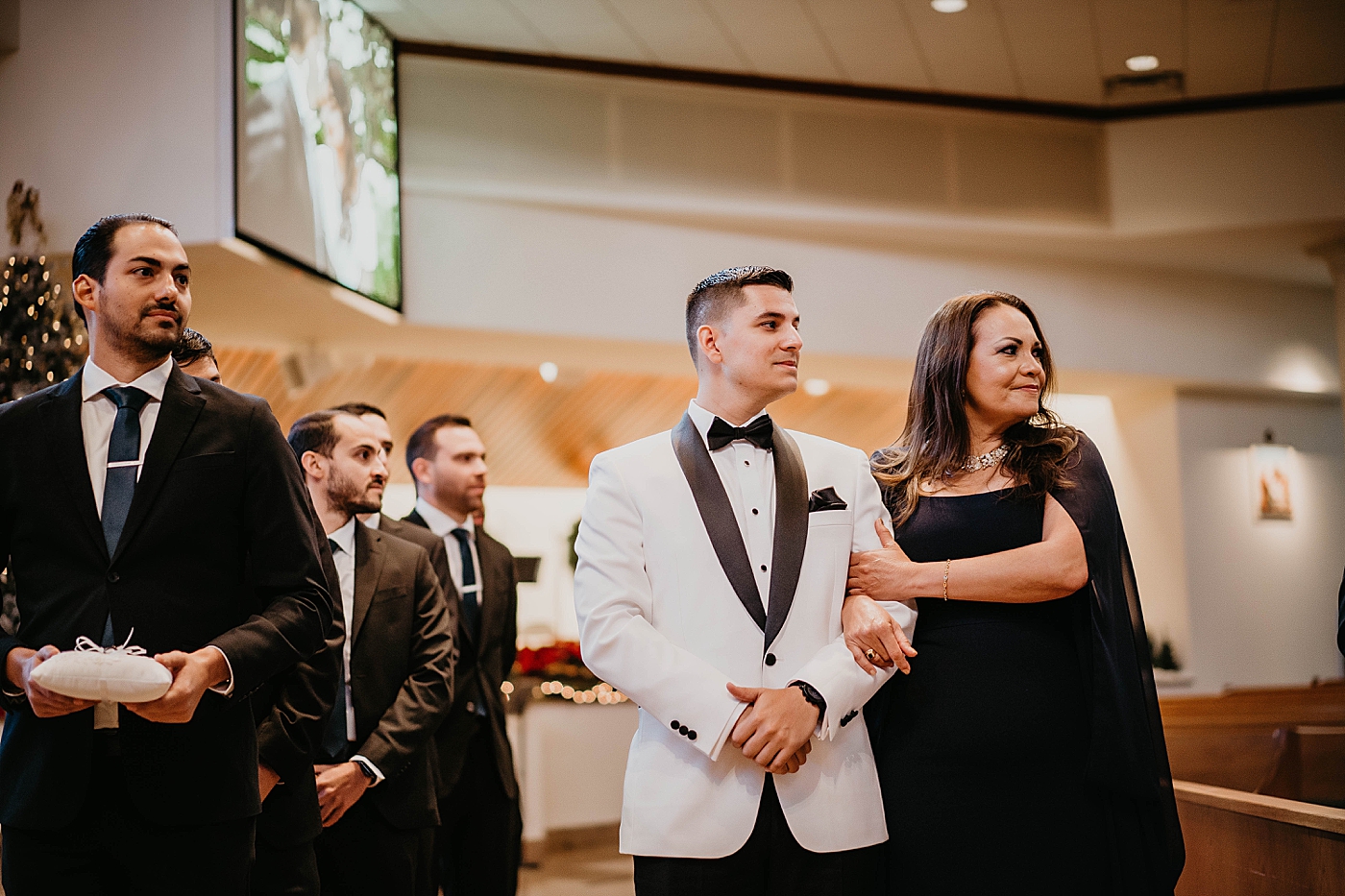Groom awaiting Bride at alter Lavan Venue Wedding Photography captured by South Florida Wedding Photographer Krystal Capone Photography
