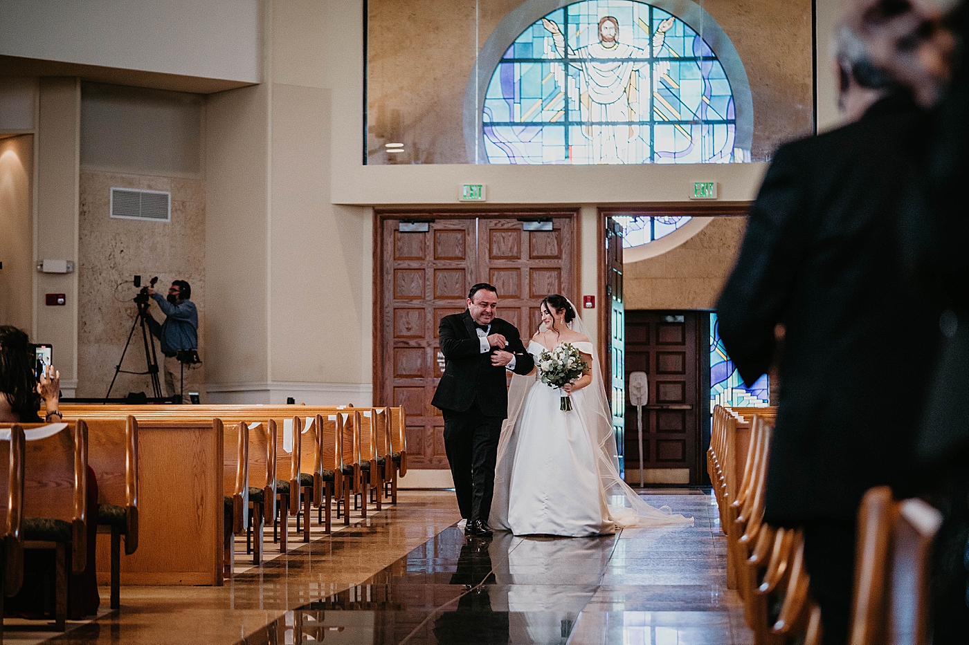 Bride and Father entering Ceremony Lavan Venue Wedding Photography captured by South Florida Wedding Photographer Krystal Capone Photography