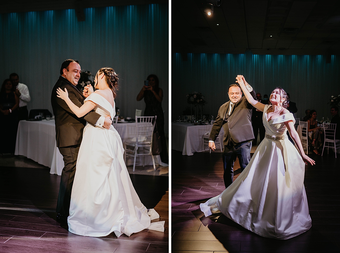 Father daughter fun dance at Reception Lavan Venue Wedding Photography captured by South Florida Wedding Photographer Krystal Capone Photography