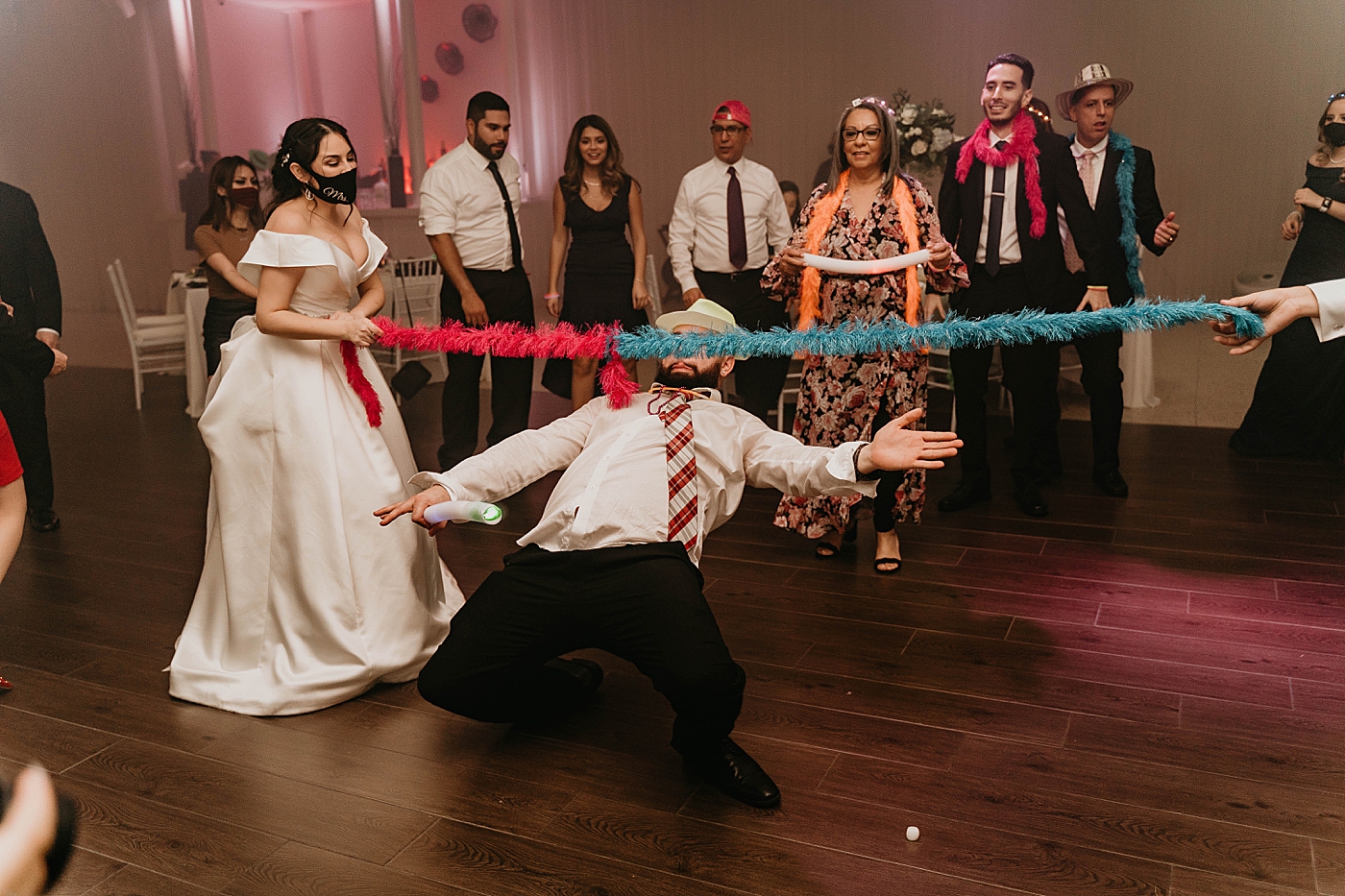 Limbo line with Bride Lavan Venue Wedding Photography captured by South Florida Wedding Photographer Krystal Capone Photography