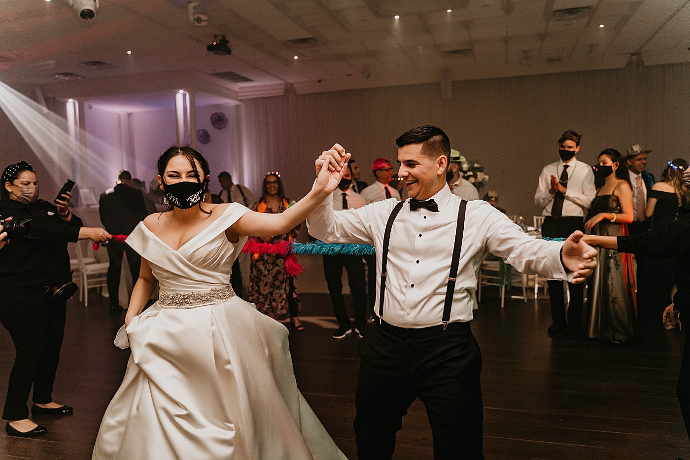 Bride and Groom dancing at Reception Lavan Venue Wedding Photography captured by South Florida Wedding Photographer Krystal Capone Photography
