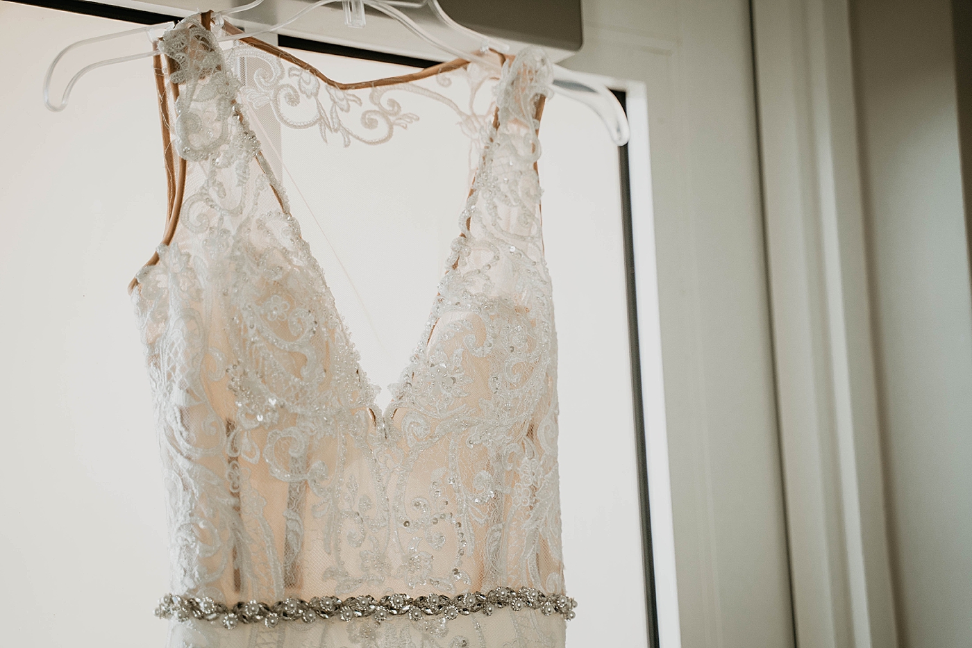 Detail shot of Brides dress Out of the Blue Celebrations Wedding Photography captured by South Florida Wedding Photographer Krystal Capone Photography 