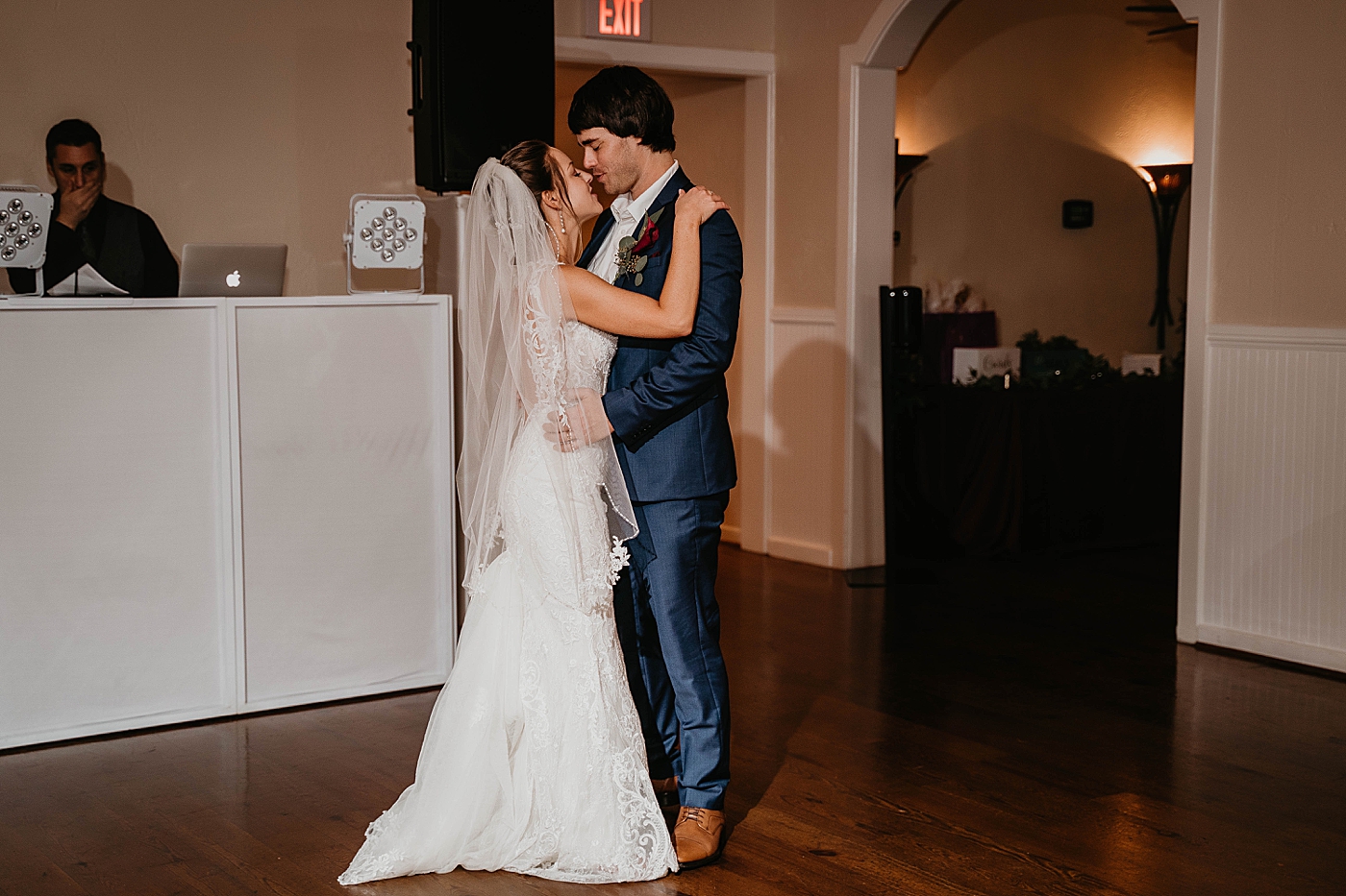 Bride and Groom First Dance Out of the Blue Celebrations Wedding Photography captured by South Florida Wedding Photographer Krystal Capone Photography 