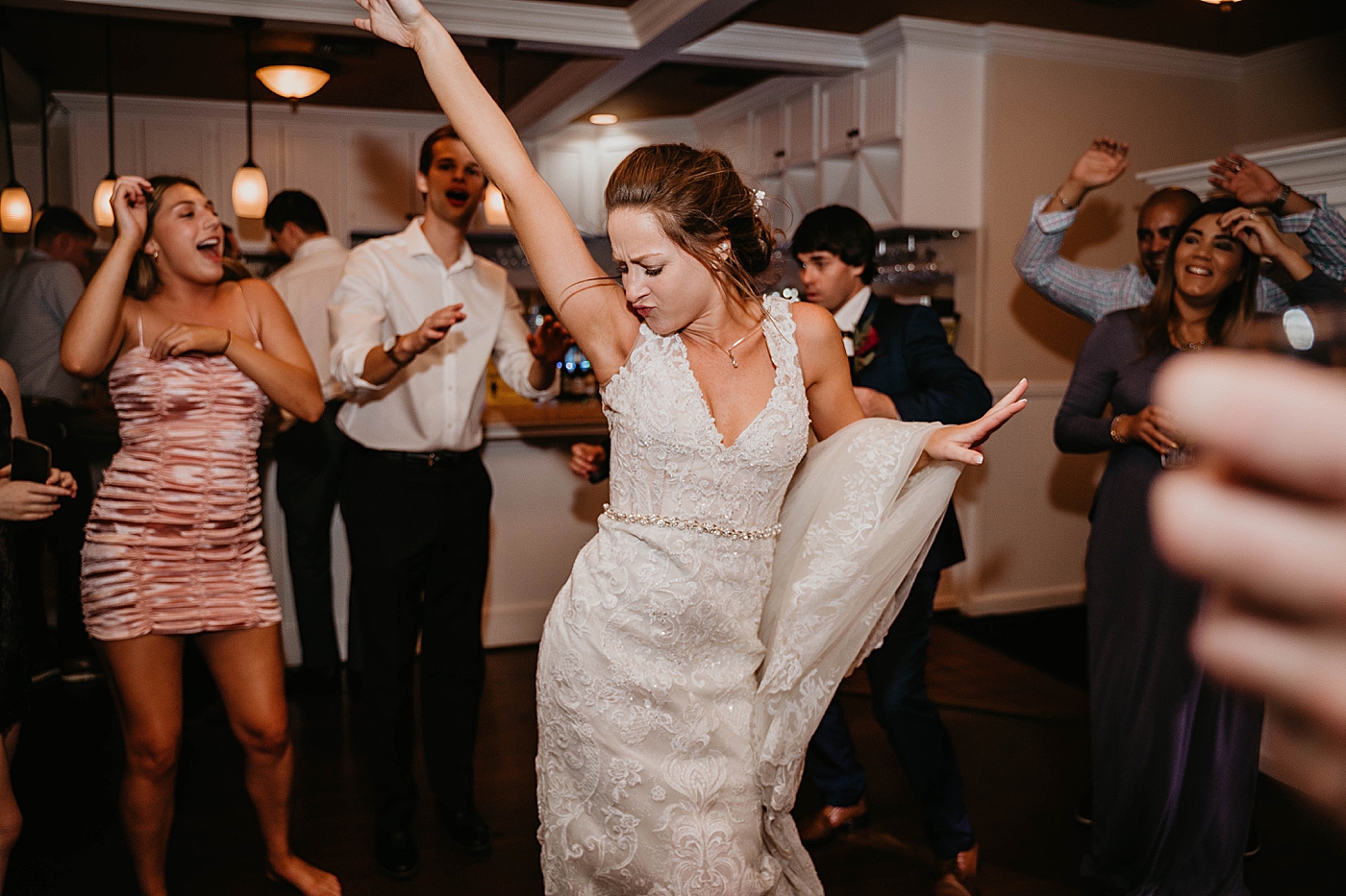 Bride dancing at Reception Out of the Blue Celebrations Wedding Photography captured by South Florida Wedding Photographer Krystal Capone Photography 