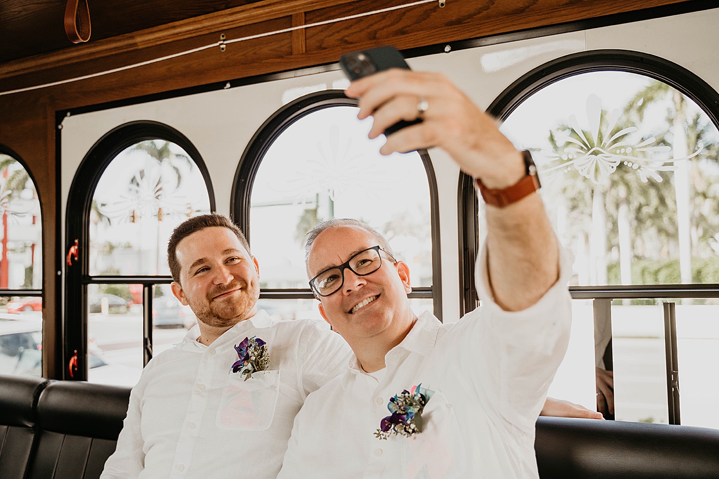 Grooms taking a selfie Palm Beach Elopement Photography captured by South Florida Photographer Krystal Capone Photography 