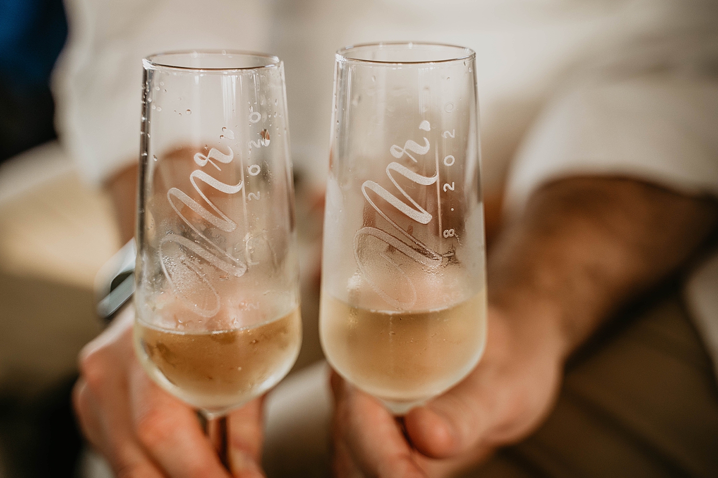 Mr and Mr Champaign glasses Palm Beach Elopement Photography captured by South Florida Photographer Krystal Capone Photography 