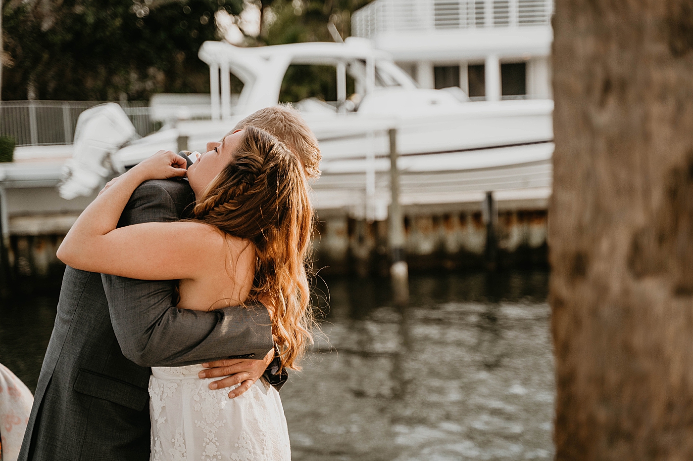 Bride and Groom hugging each other South Florida Elopement Photography captured by Krystal Capone Photography