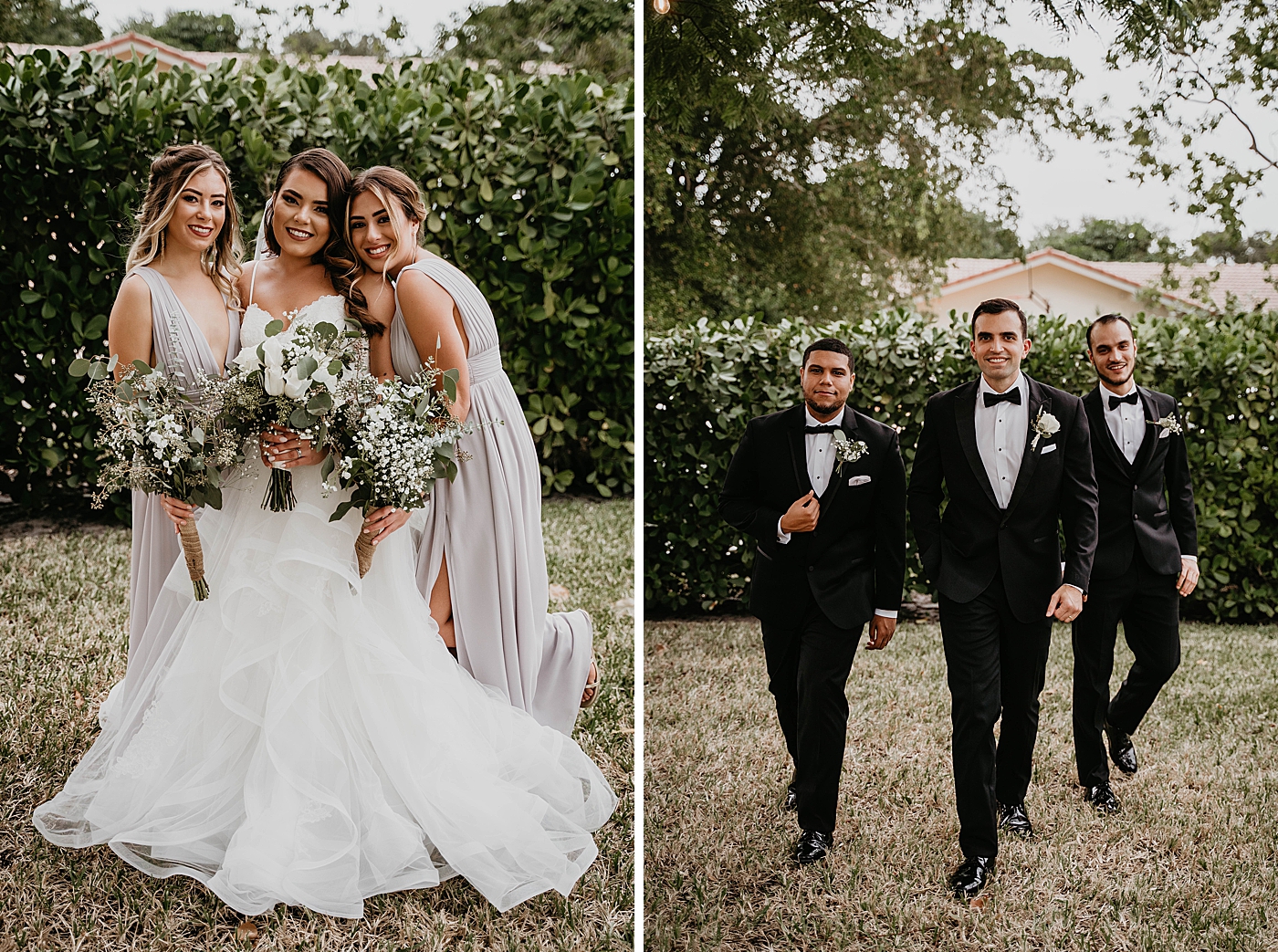 Bridesmaids and groomsmen Intimate South Florida Wedding Photography captured by Wedding Photographer Krystal Capone Photography