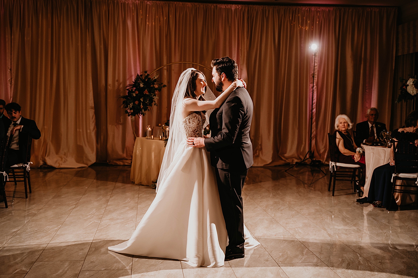 Bride and Groom first dance Breakers West Wedding Photography captured by South Florida Wedding Photographer Krystal Capone Photography 