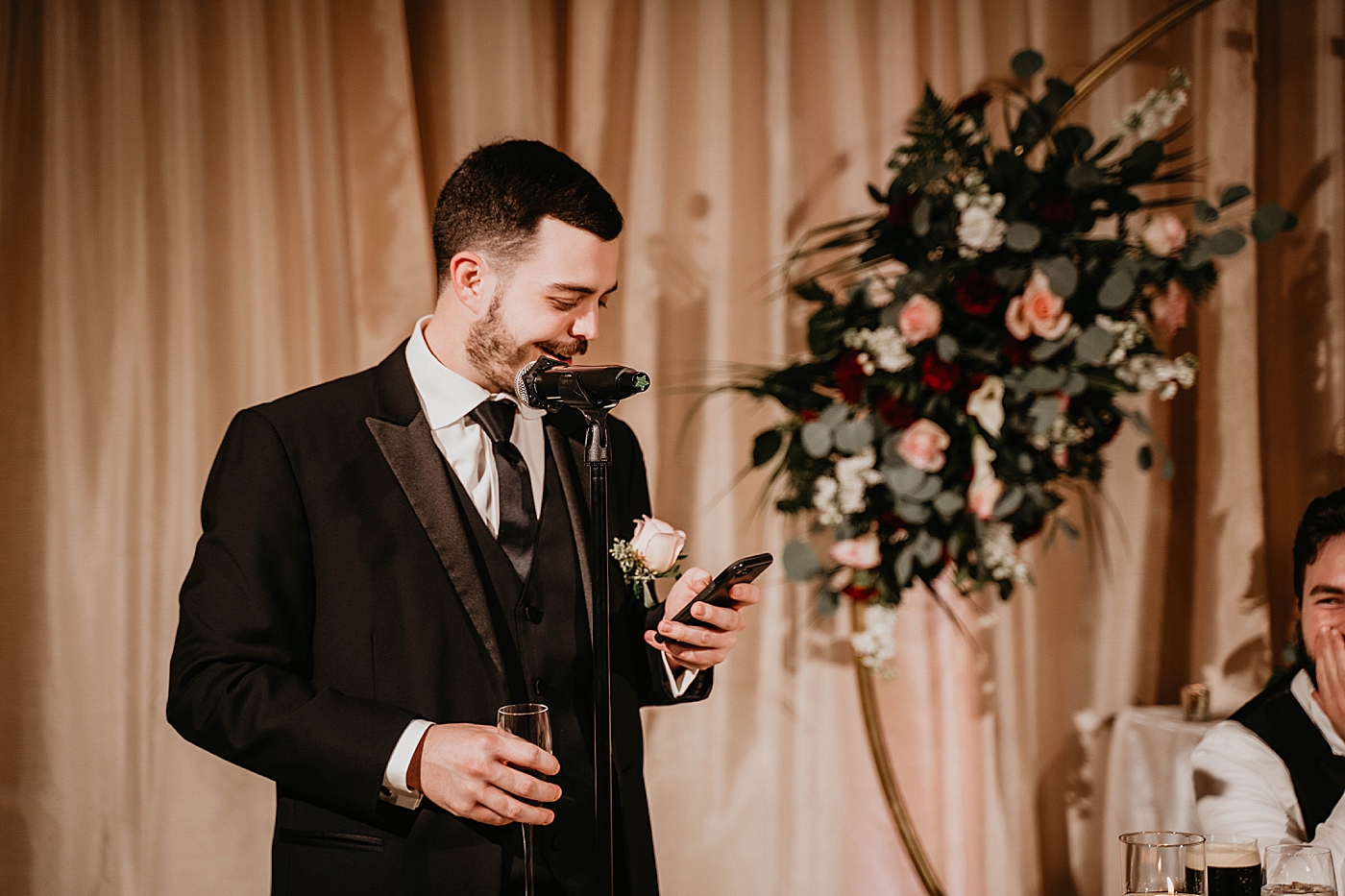 Best man speech reception Breakers West Wedding Photography captured by South Florida Wedding Photographer Krystal Capone Photography 