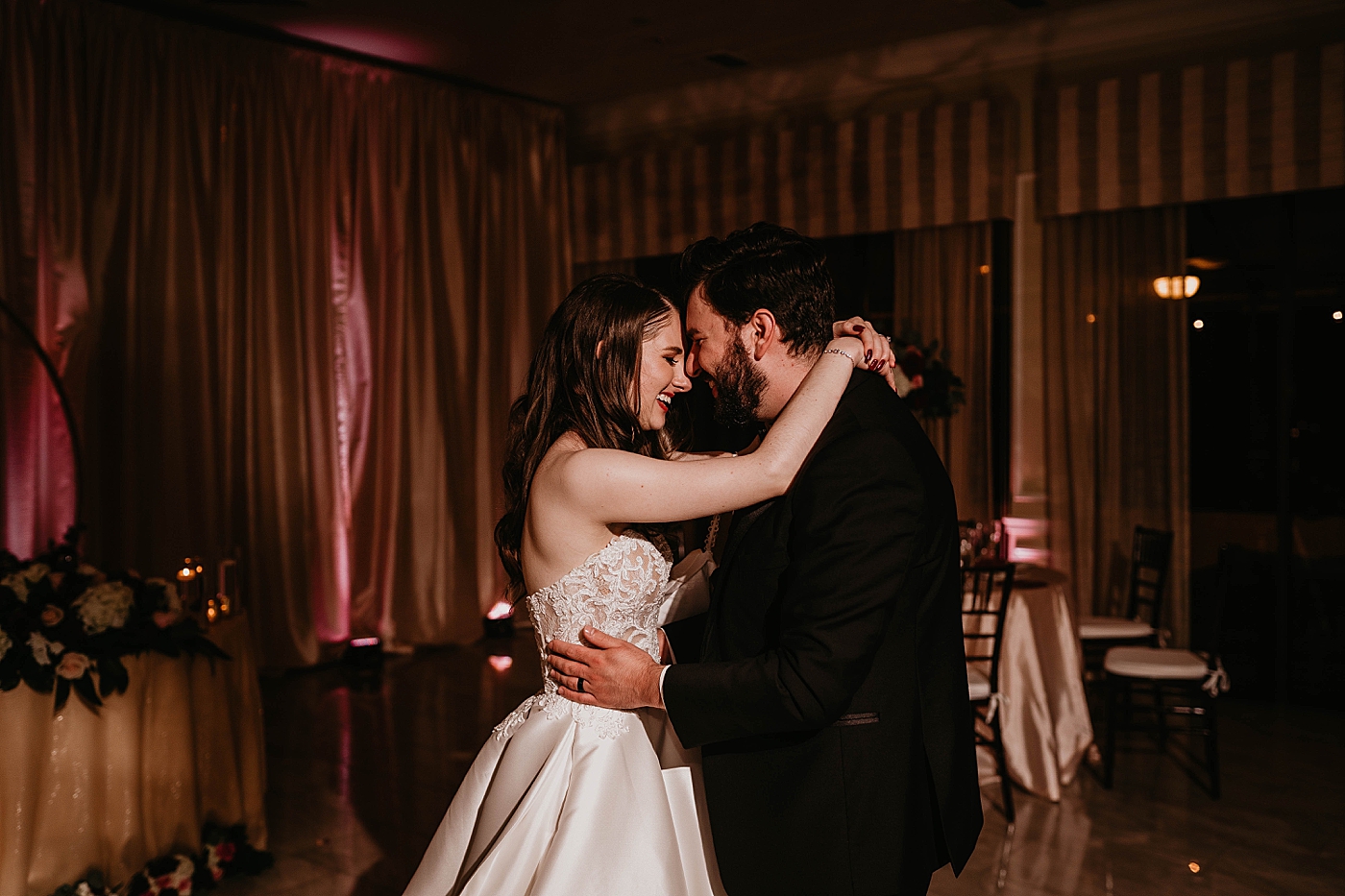 Bride and Groom sharing intimate dance Breakers West Wedding Photography captured by South Florida Wedding Photographer Krystal Capone Photography 