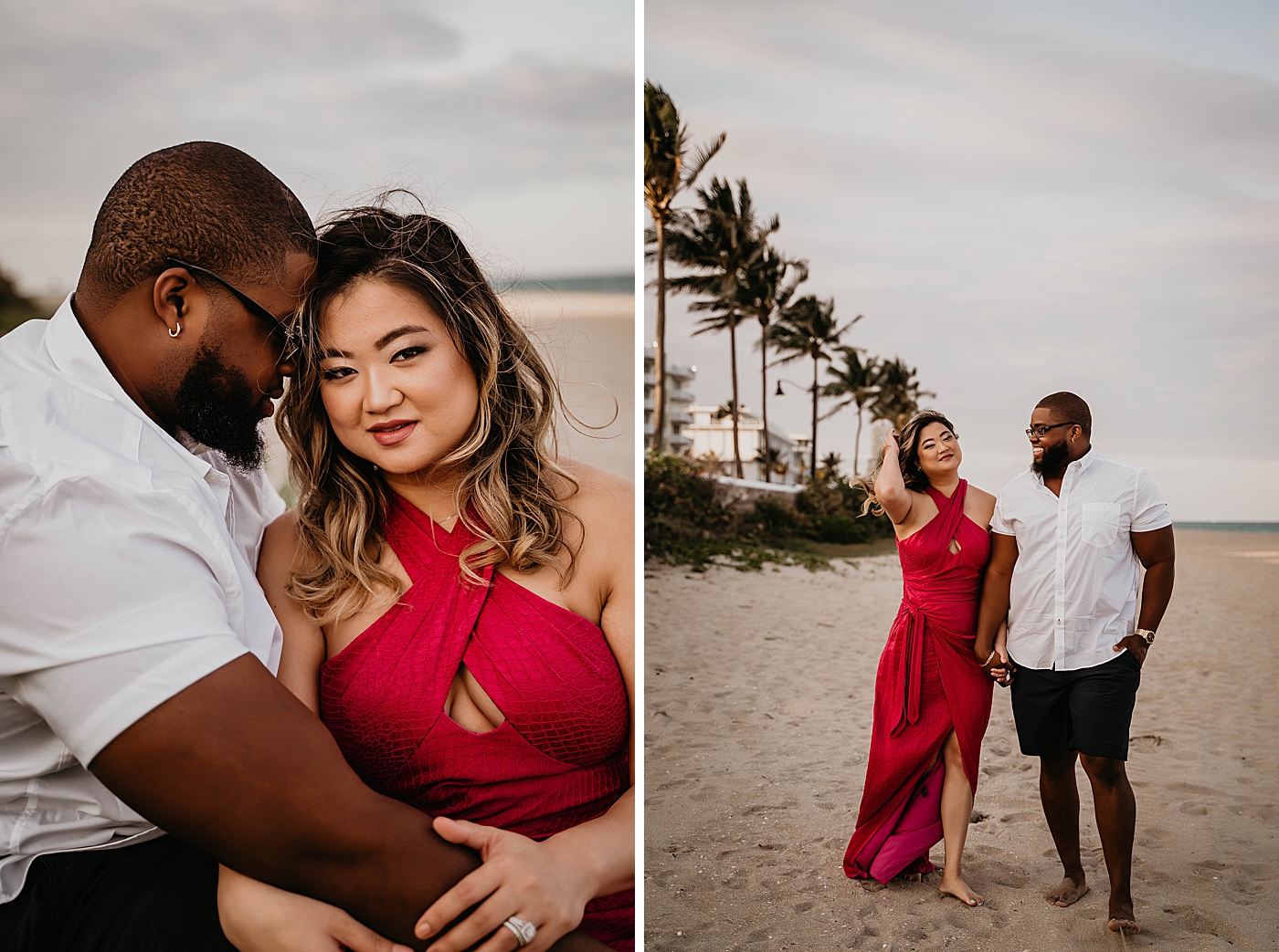 Husband holding wife close on the beach Palm Beach Anniversary Photography captured by South Florida Family Photographer Krystal Capone Photography