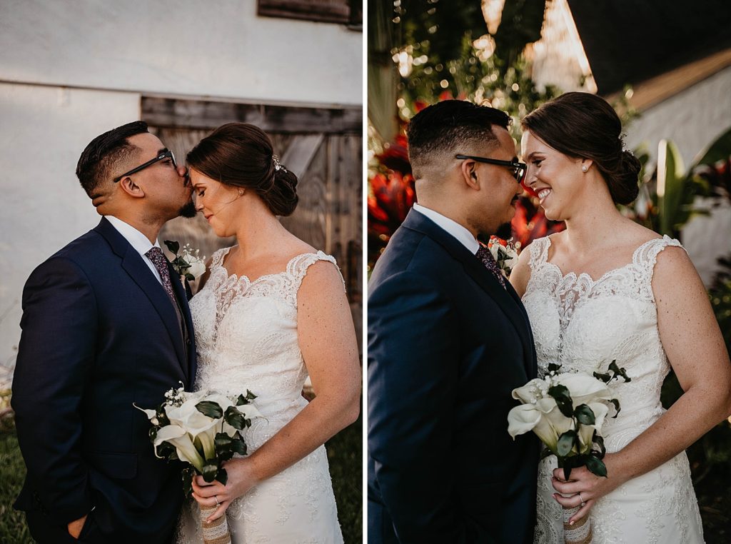 Groom kissing Bride on the forehead 94th Aero Squadron Miami Wedding Photography captured by South Florida Engagement Photographer Krystal Capone Photography 