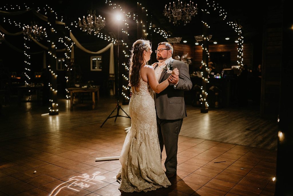 Bride and Groom having an intimate last dance together Ever After Farms Wedding Photography captured by South Florida Wedding Photographer Krystal Capone Photography 