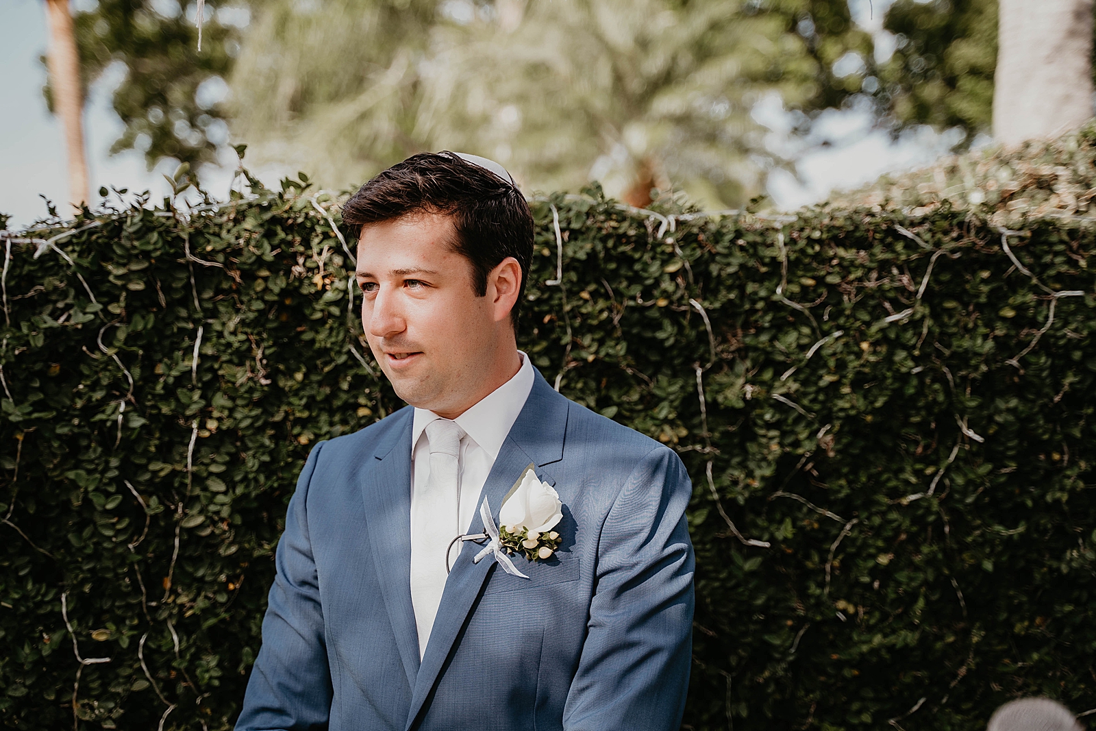 Groom's reaction to seeing Bride for Ceremony Intimate South Florida Wedding Photography captured by South Florida Wedding Photographer Krystal Capone Photography 
