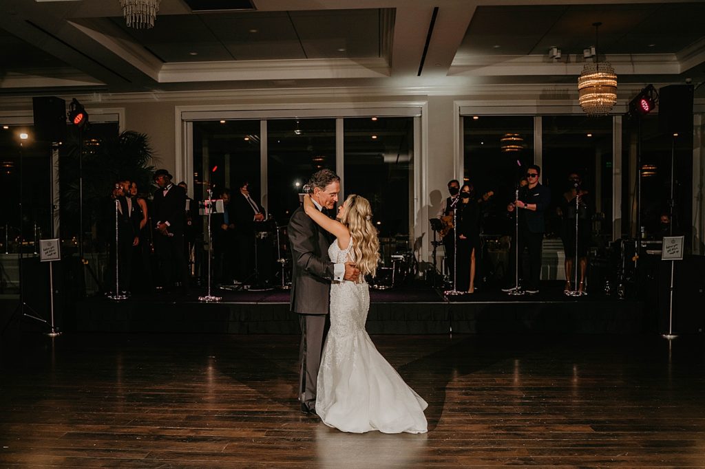Father daughter dance at Reception Pelican Club Wedding Photography captured by South Florida Wedding Photographer Krystal Capone Photography