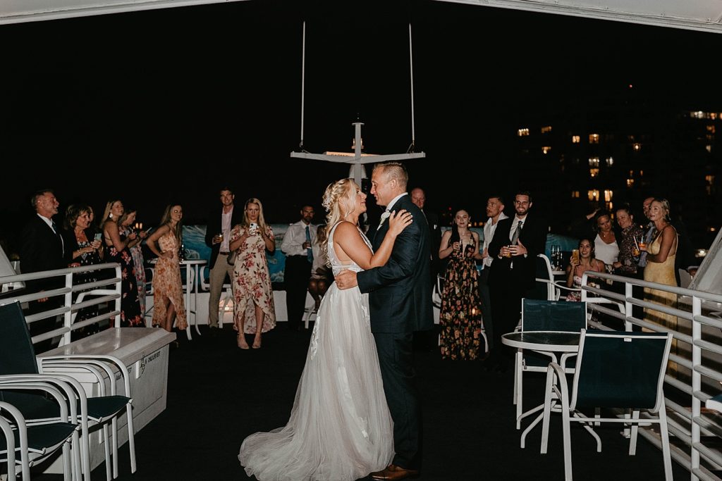 Bride and Groom first dance on the yacht