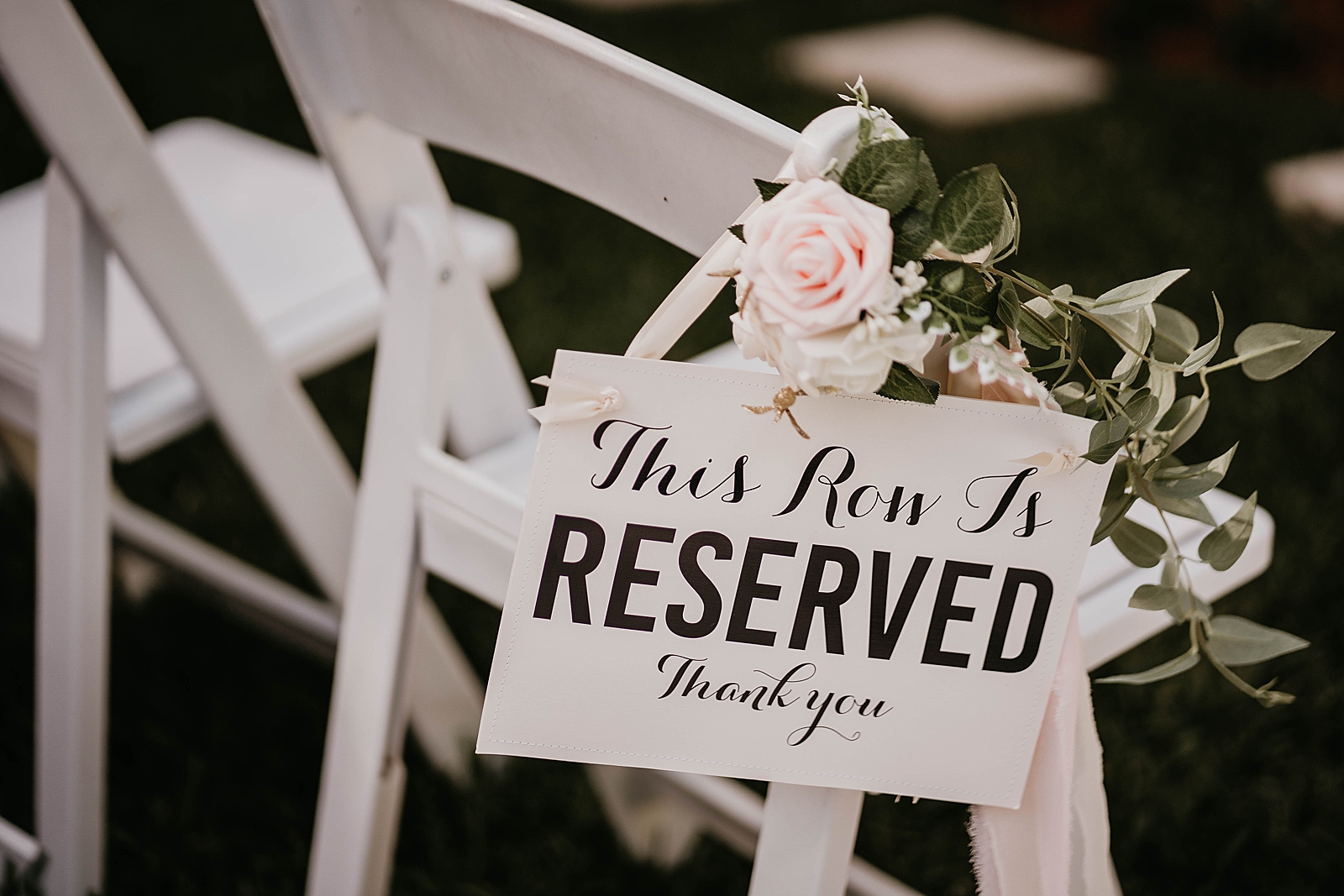 Detail shot of reserved Ceremony chair